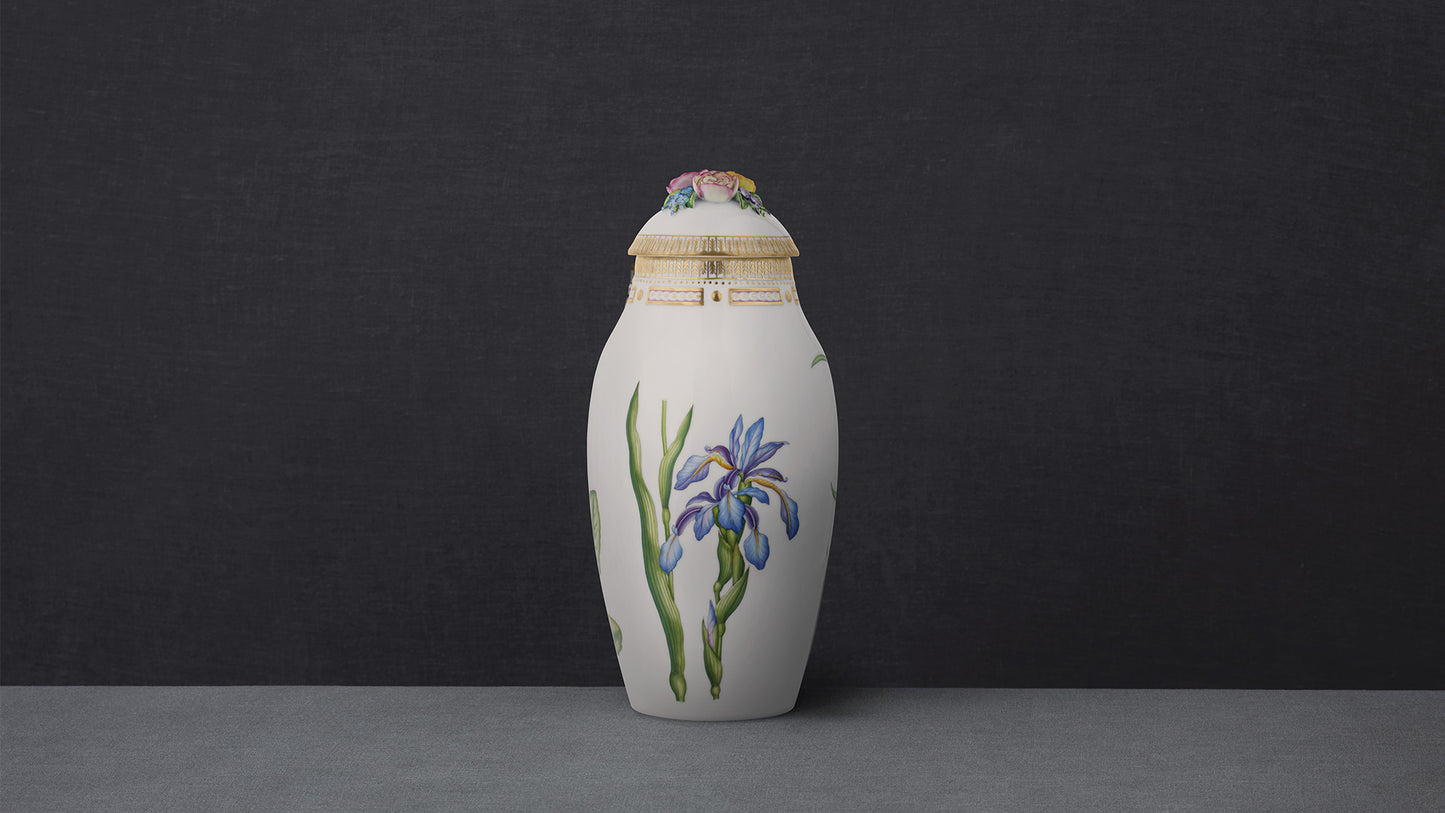 Flora Danica Vase with Lid, Spring by Royal Copenhagen