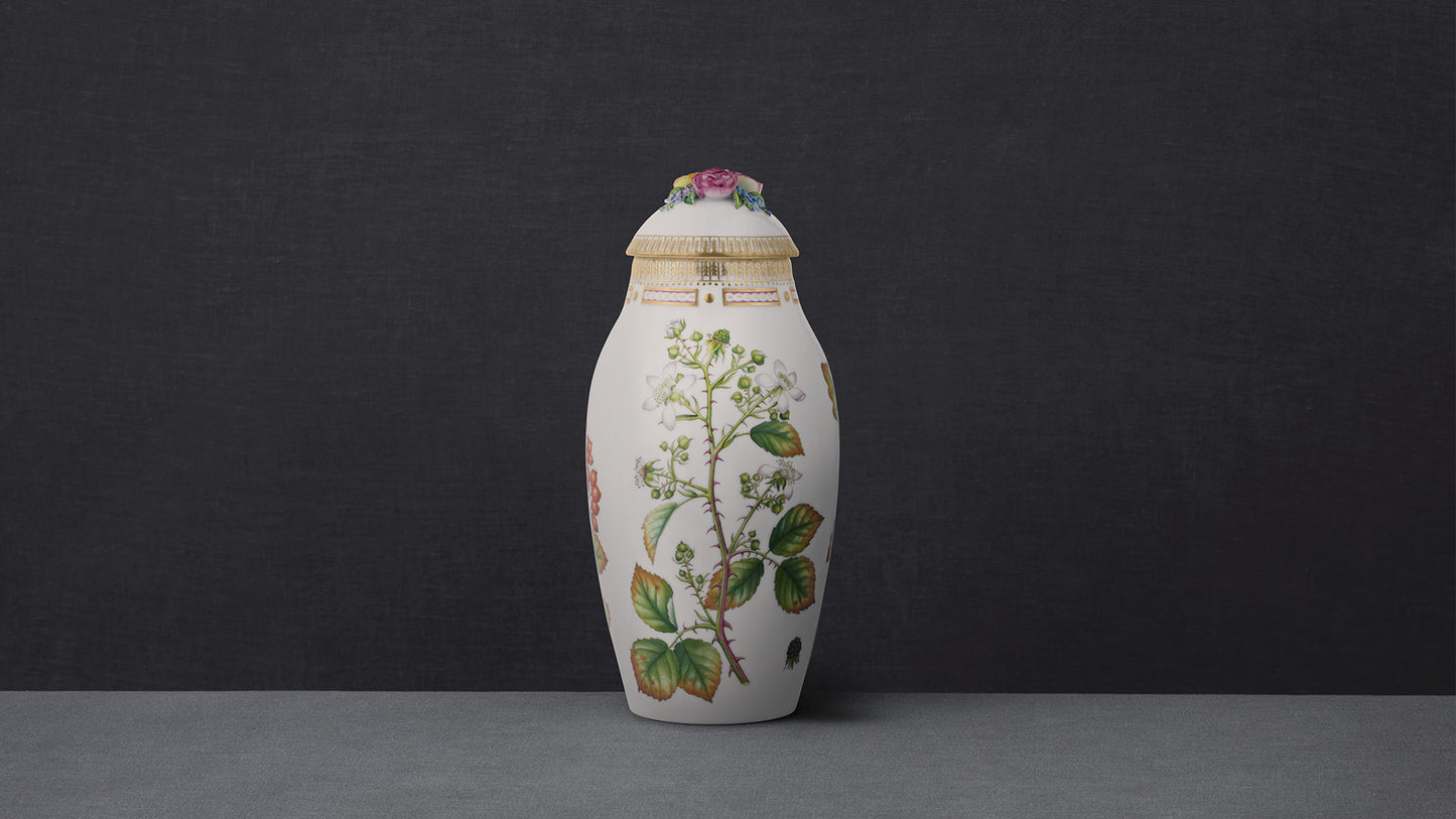 Flora Danica Vase with Lid, Yellow by Royal Copenhagen