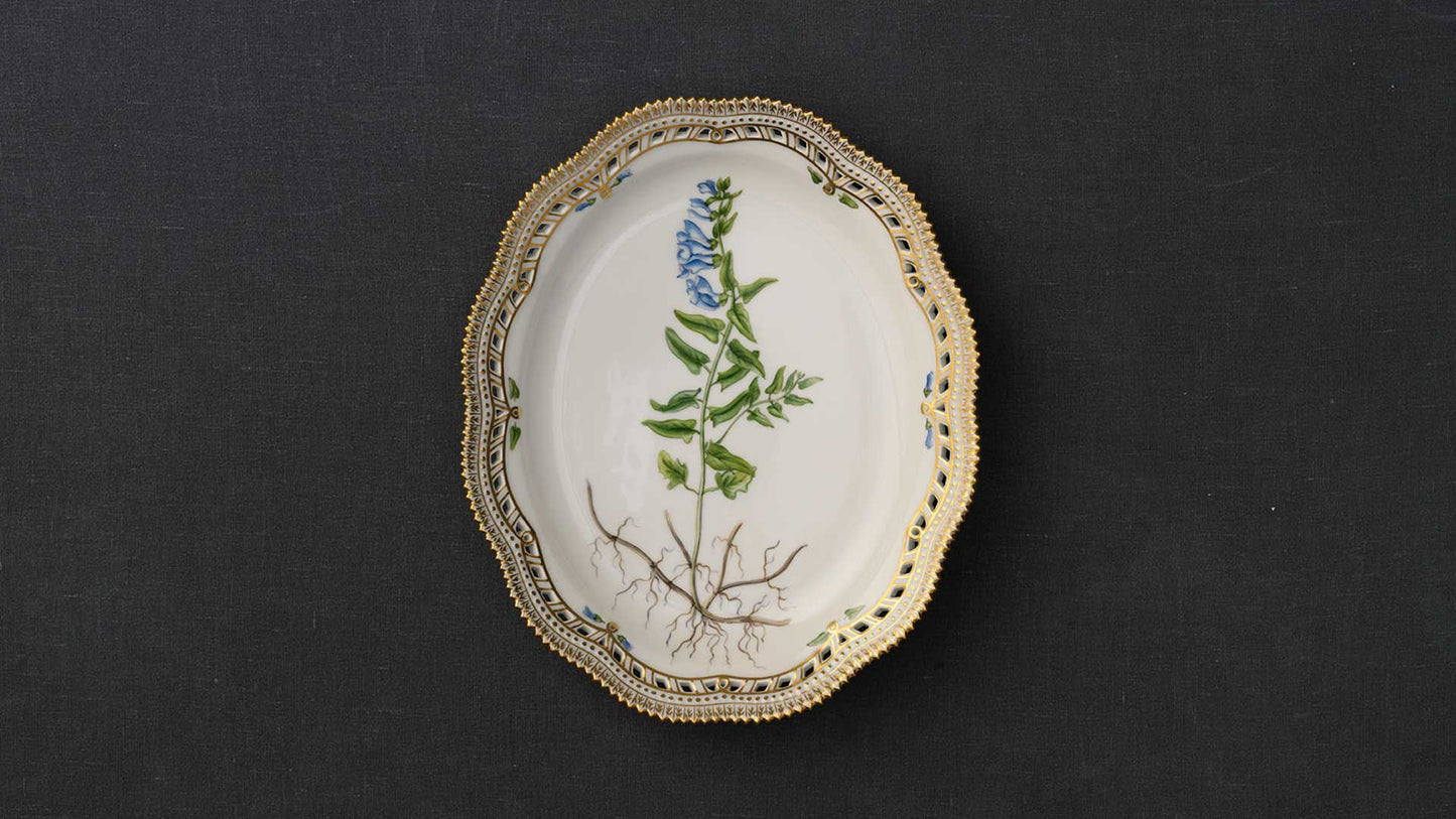 Flora Danica Oval Dish with Lace Border by Royal Copenhagen