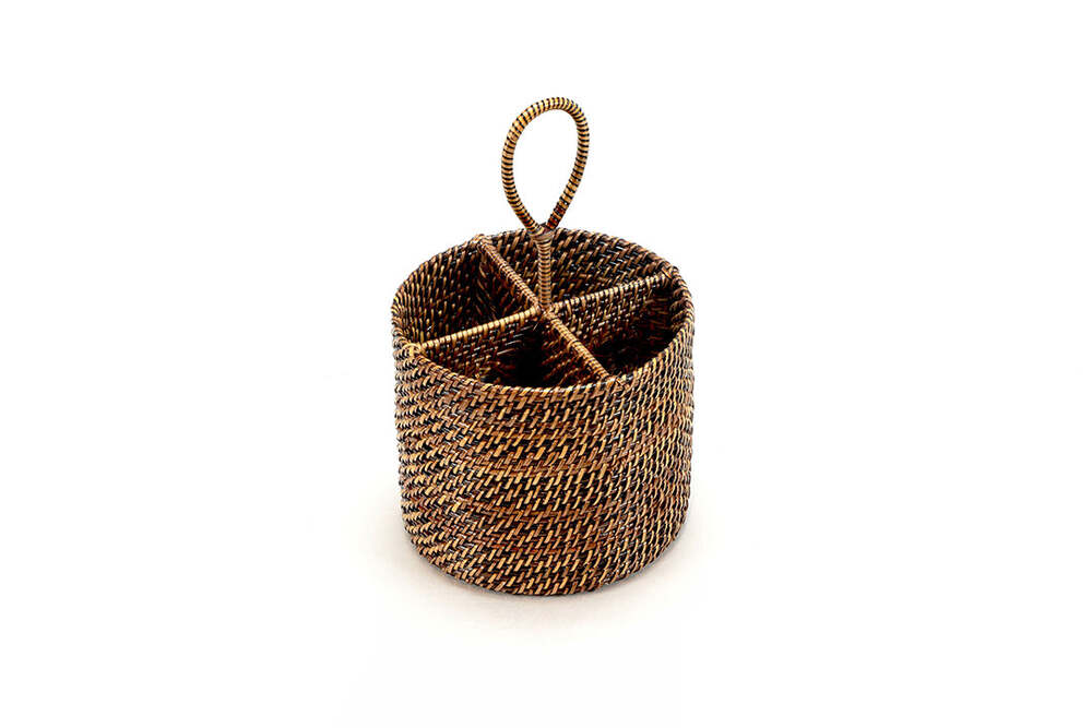 4 Section Woven Flatware Caddy by Calaisio