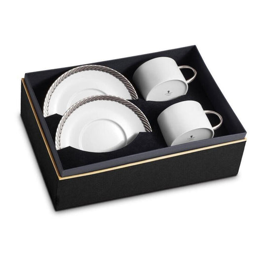 Corde Tea Cup & Saucer - Set of 2 by L'Objet Additional Image - 1