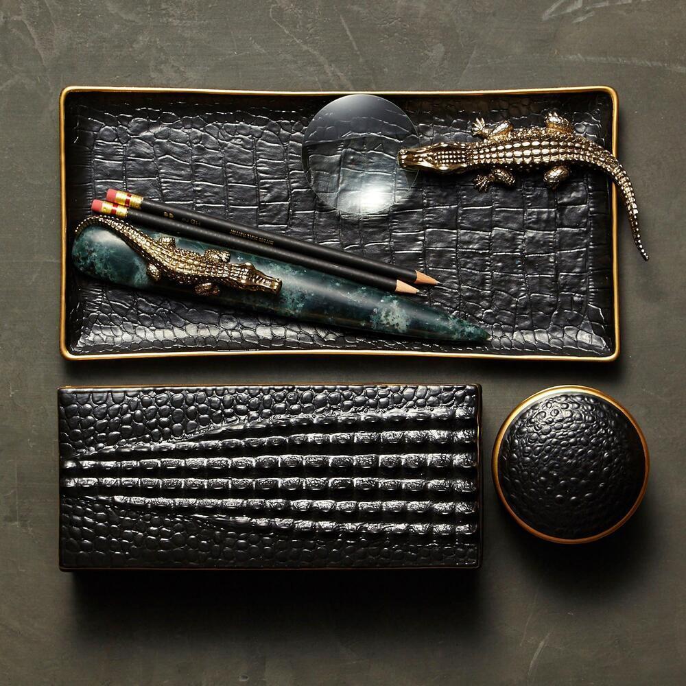 Crocodile Rectangular Tray - Medium by L'Objet Additional Image - 1