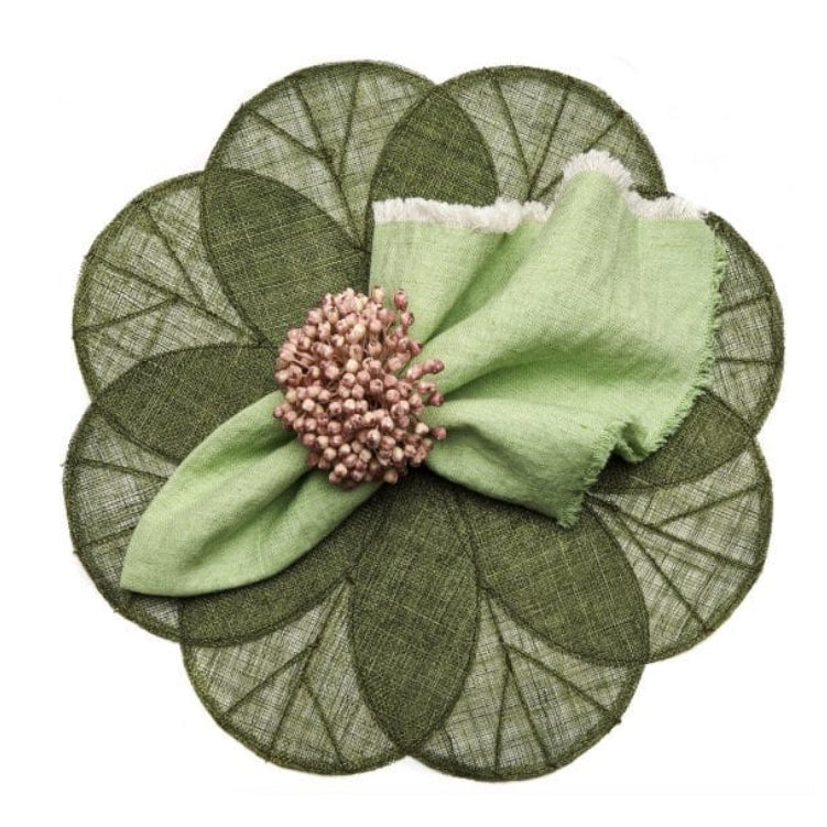 Grass Sinamay Flower Placemat - Set of 4 by Deborah Rhodes