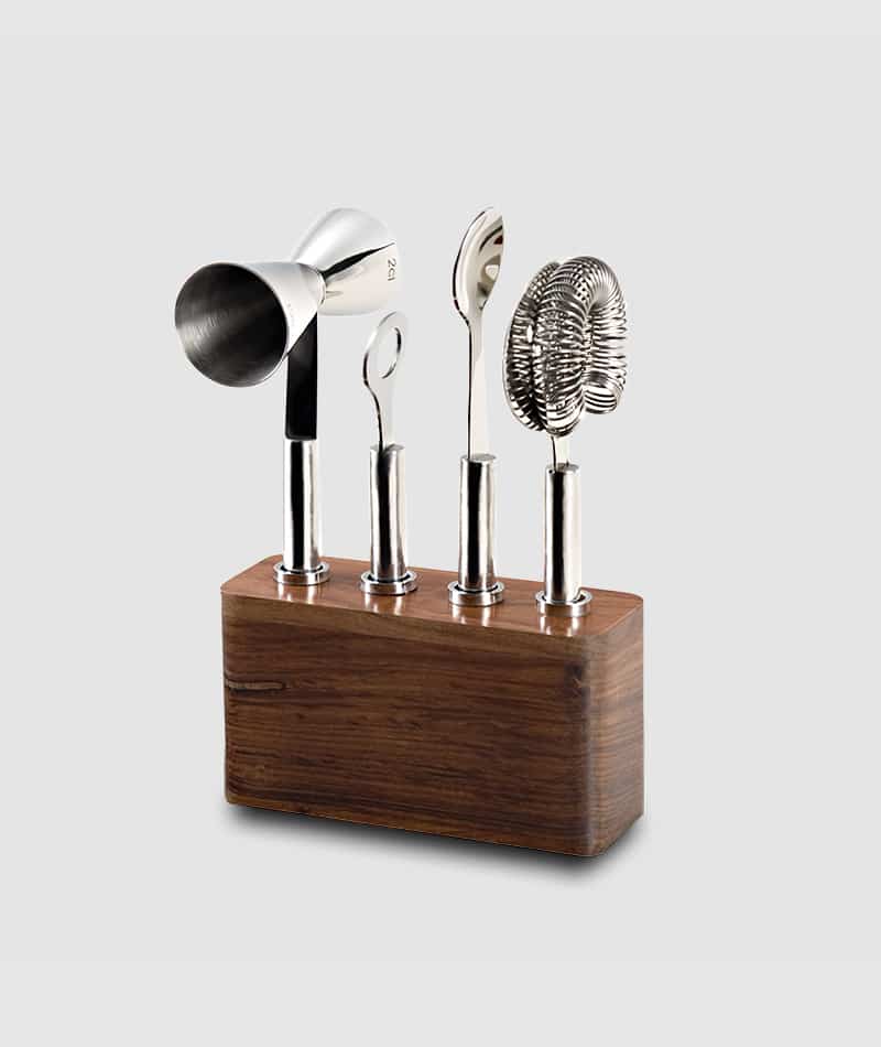 Cosmo 4pc Bar Set with Wood Base