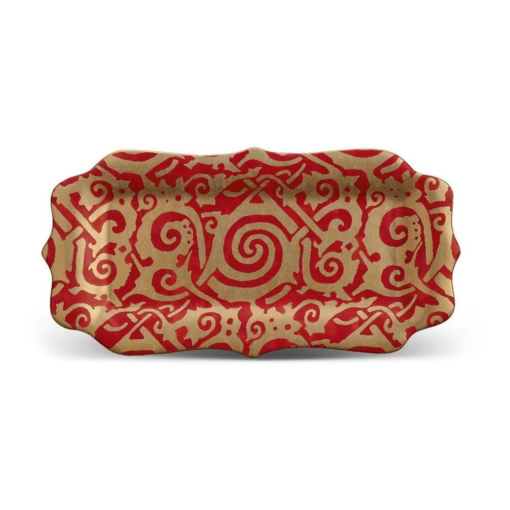 Fortuny Maori Red Rectangular Platter by L'Objet