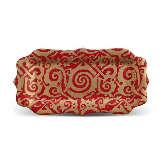 Fortuny Maori Red Rectangular Platter by L'Objet