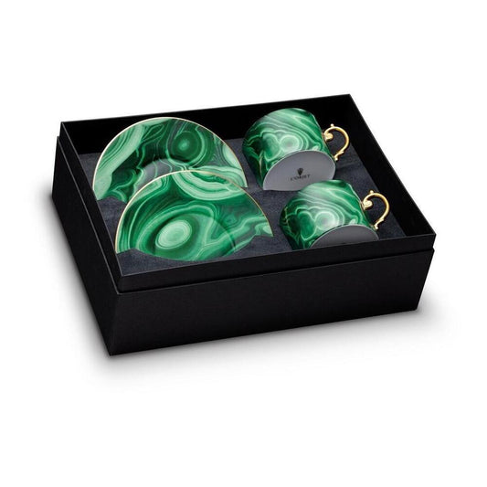 Malachite Tea Cup & Saucer - Set of 2 by L'Objet