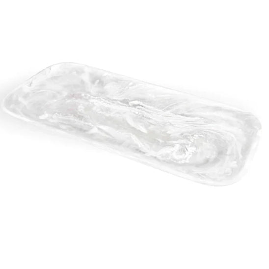 Classical Rectangular Platter, White Swirl by Nashi Home