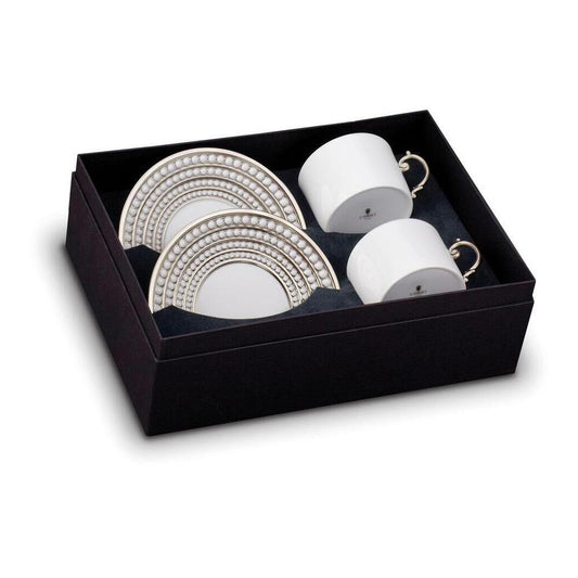 Perlee Tea Cup & Saucer (Set of 2) by L'Objet Additional Image - 1