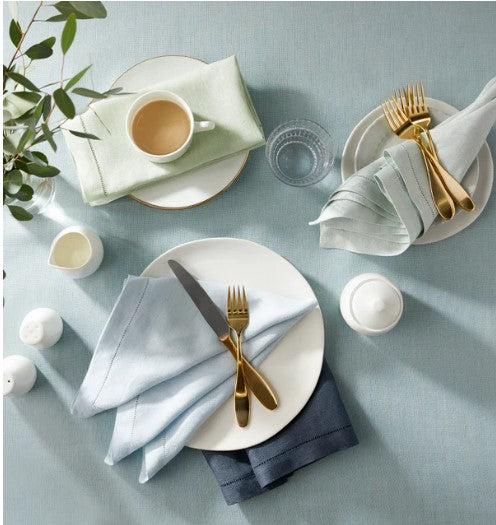 Festival Dinner Napkin in Sky Color with Monogram by Sferra
