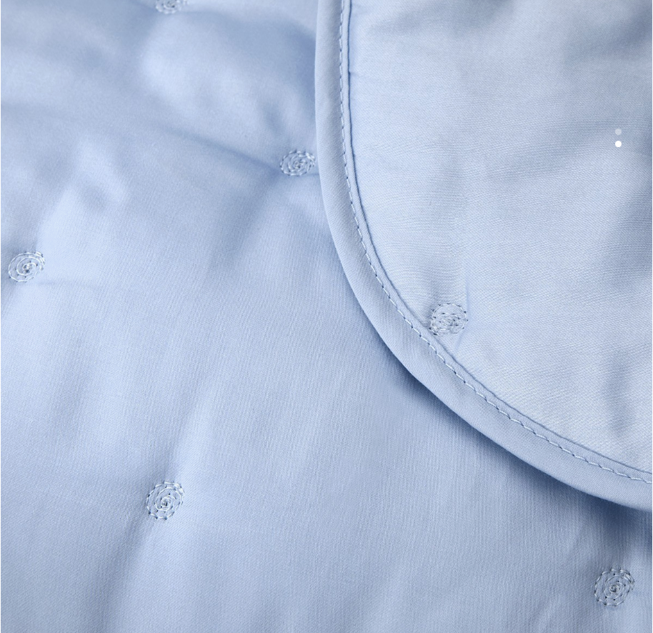 Triomphe Quilted Coverlet King Celeste (blue) by Yves Delorme