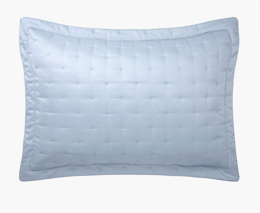 TRIOMPHE CELESTE (blue) QUILTED SHAM EURO by Yves Delorme