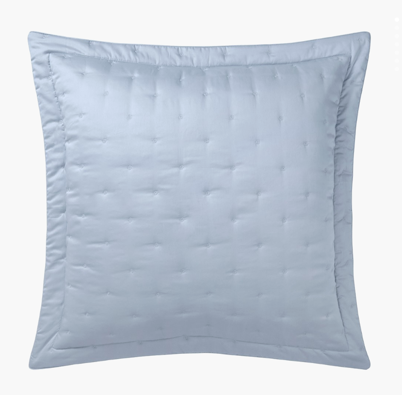 TRIOMPHE CELESTE (blue) QUILTED SHAM EURO by Yves Delorme