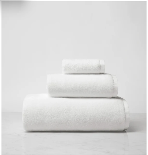 Cielo White Bath Towel by Sferra