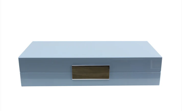 Pale Denim Blue Jewelry Box: Silver Trim by Addison Ross