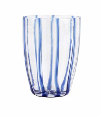Nuovo Stripe Stemless Wine Blue by Vietri