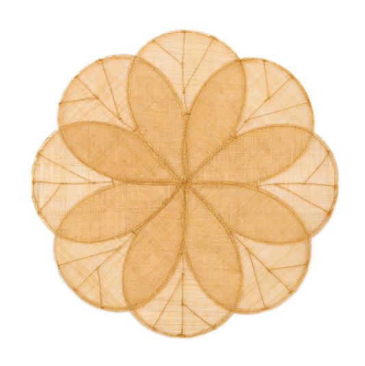 Gold Sinamay Flower Placemat - Set of 4 by Deborah Rhodes