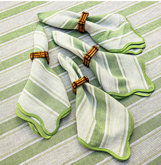 Cabana Stripe Napkin Set/4 - Seagrass