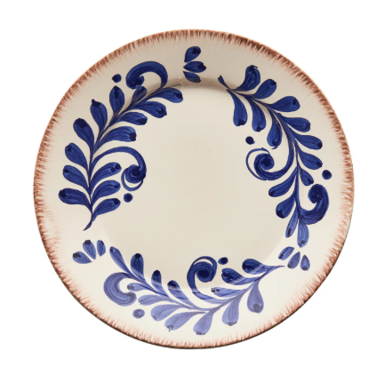 Casa Nuno Blue & White Dinner Plate, Scroll