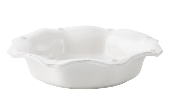 Berry and Thread Scalloped Pasta/Soup Bowl - Whitewash