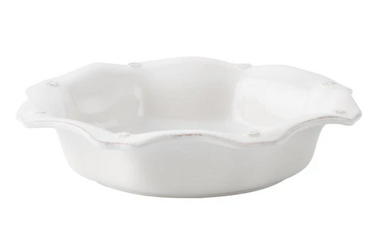 Berry and Thread Scalloped Pasta/Soup Bowl - Whitewash