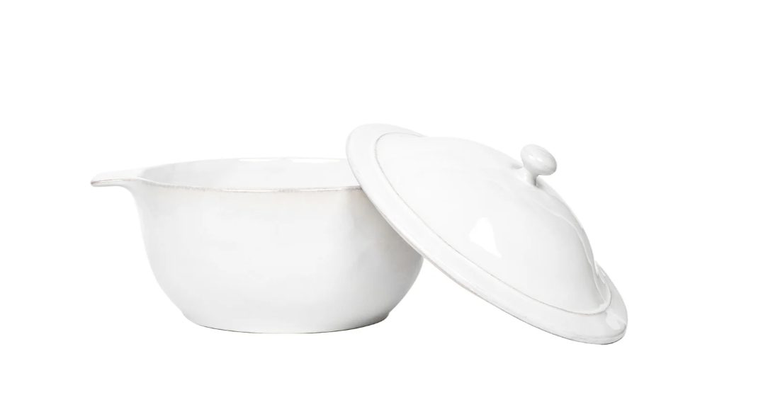 12" Puro Lidded Casserole Whitewash 3.5qt