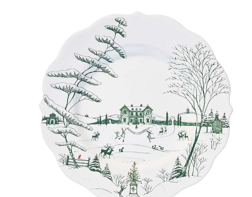 Country Estate Winter Frolic Dinner Plate - Evergreen