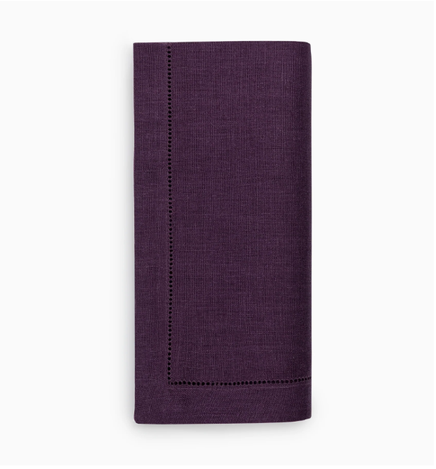 Sferra Aubergine Festival Dinner Napkins with Custom Monogram