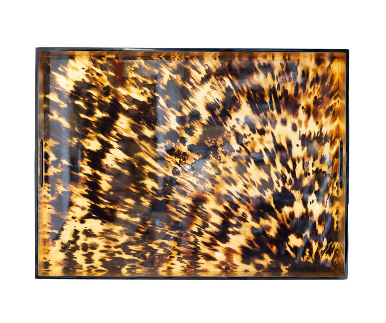 Tortoiseshell Lacquer Oversize Rect Tray-30X22