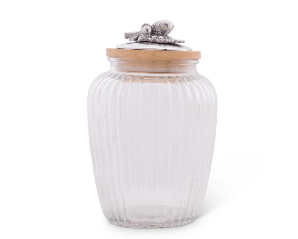 Acorn and Oak Leaf Glass Canister by Arthur Court Designs 1