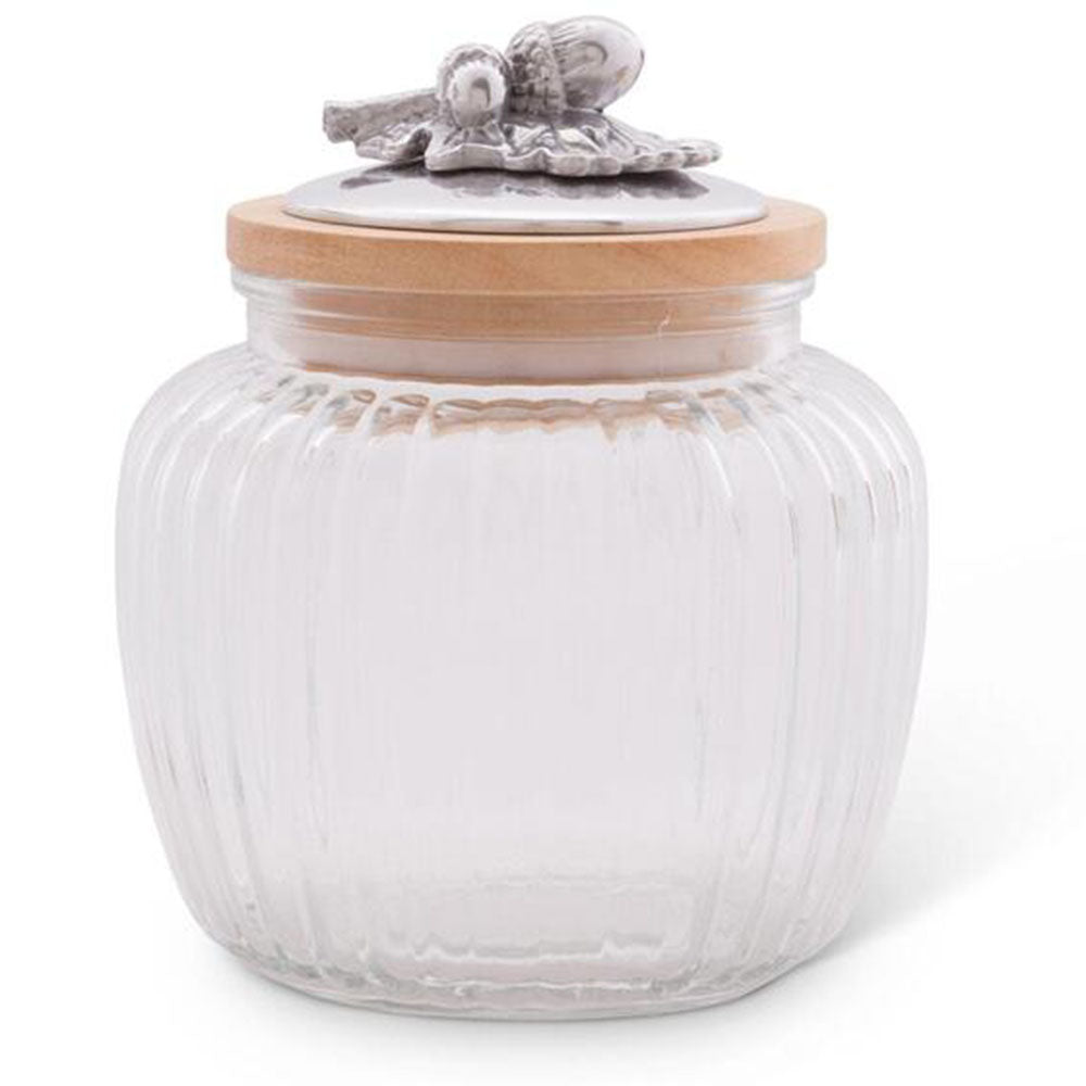Acorn and Oak Leaf Glass Canister by Arthur Court Designs 3