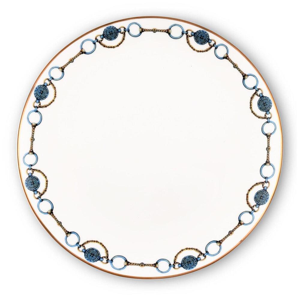 Amarillo Concho Pattern Bone China Round Dinner Plate by Vagabond House