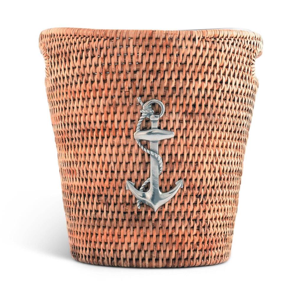 Anchor Hand Woven Wicker Rattan Champagne / Ice Bucket by Vagabond House 1
