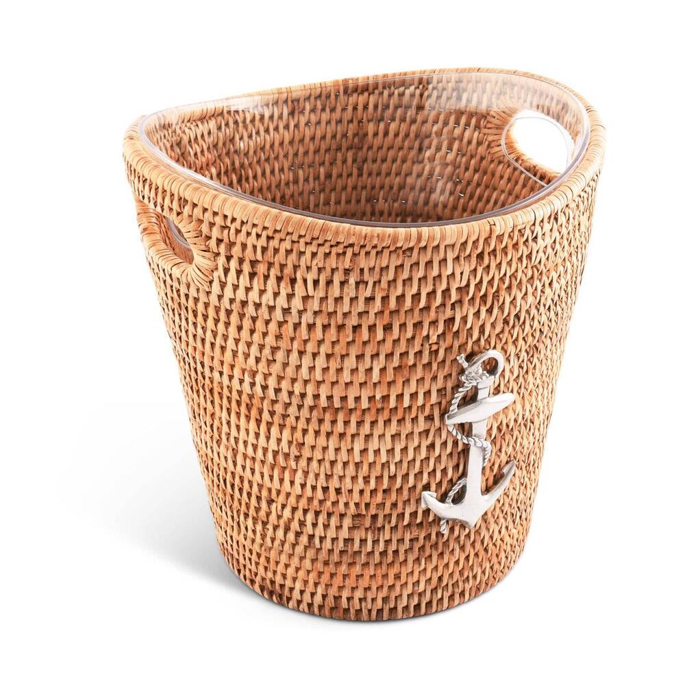 Anchor Hand Woven Wicker Rattan Champagne / Ice Bucket by Vagabond House 2