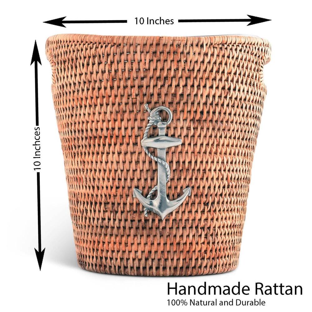 Anchor Hand Woven Wicker Rattan Champagne / Ice Bucket by Vagabond House 7
