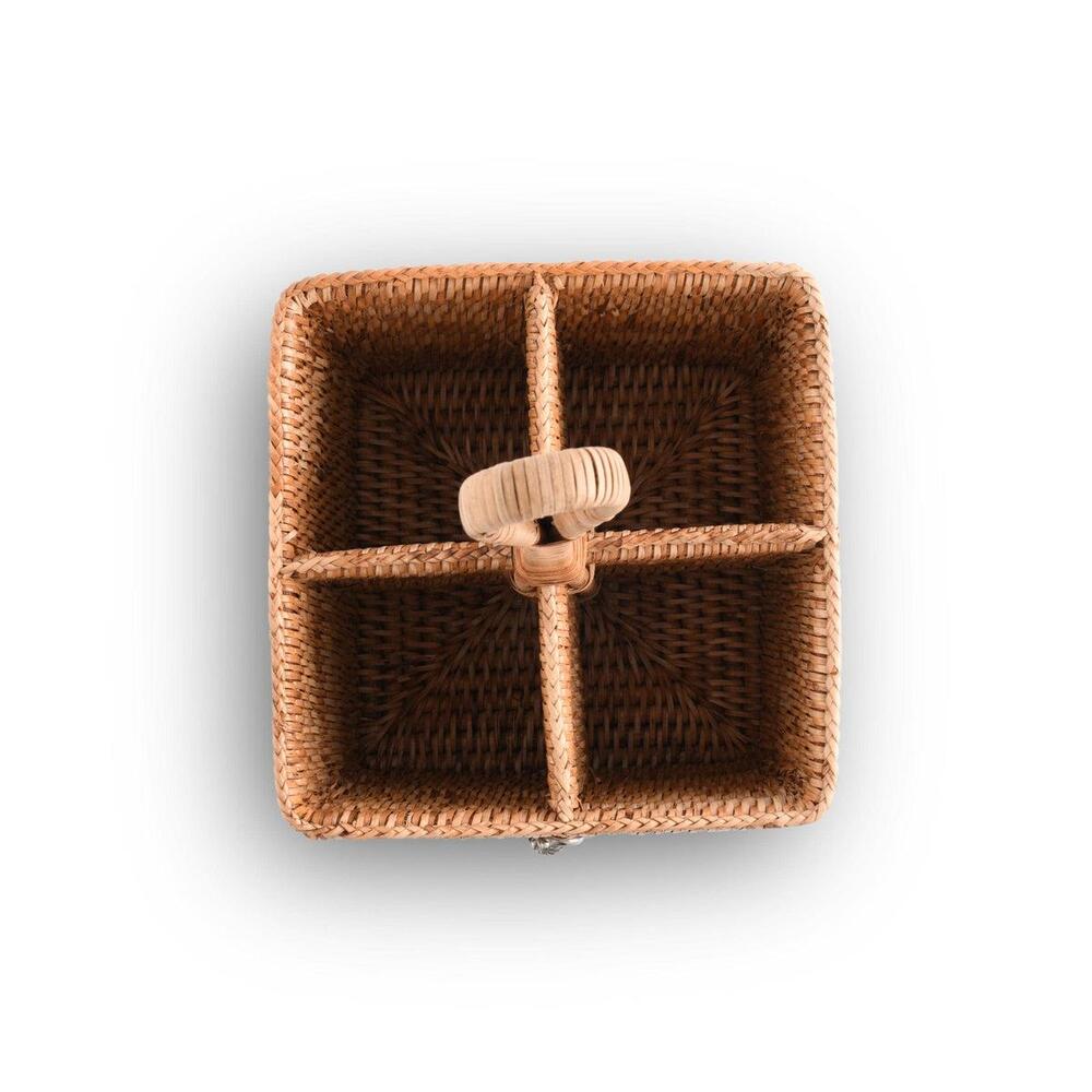 Anchor Hand Woven Wicker Rattan Flatware Caddy by Vagabond House 3