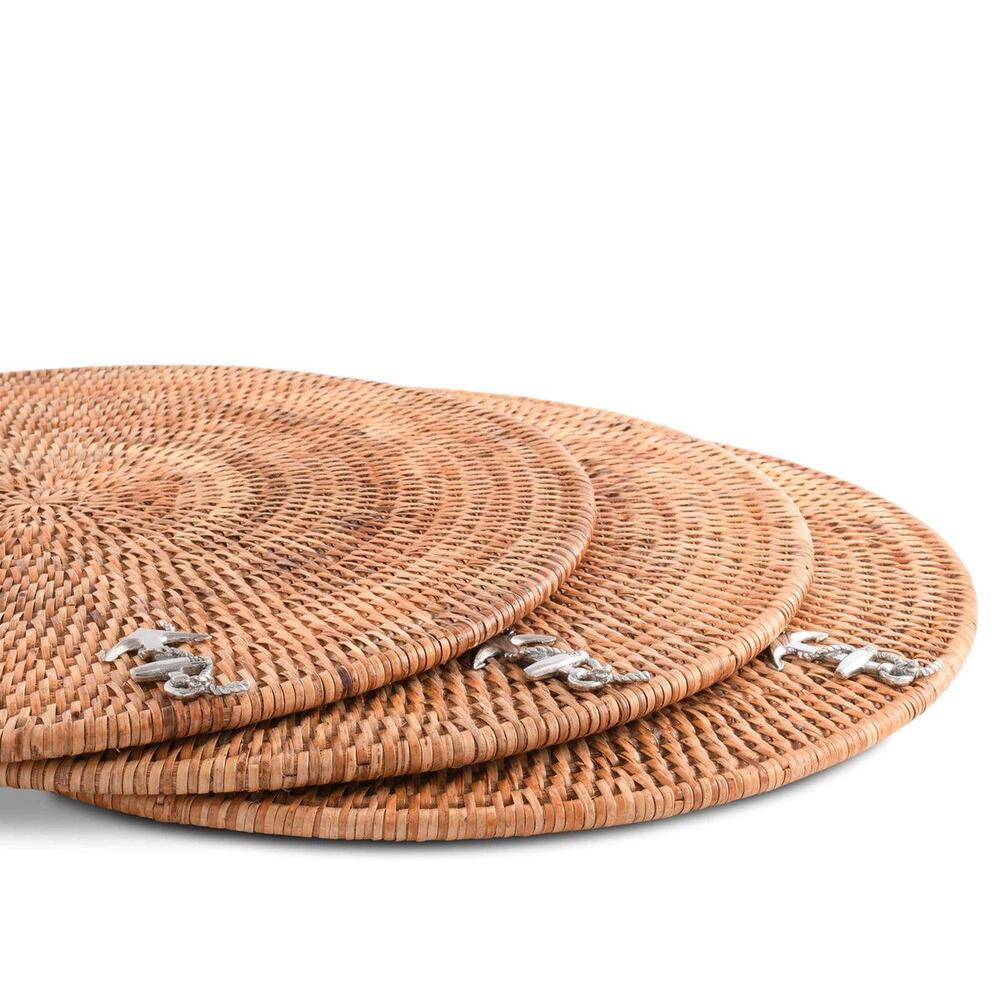 Anchor Placemat Hand Woven Wicker Rattan Round - Set of 4 by Vagabond House 4