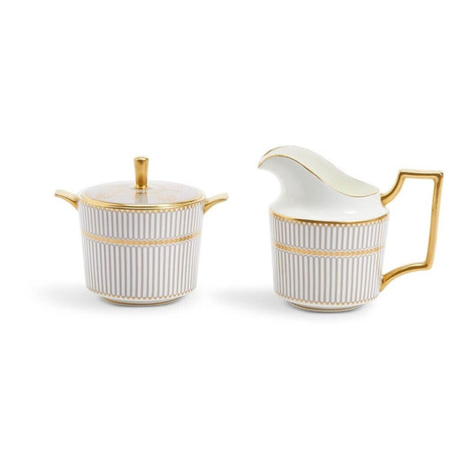 Anthemion Grey Cream & Sugar by Wedgwood