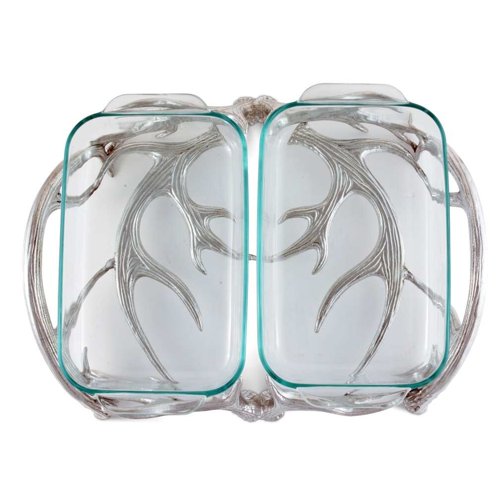 Antler Pyrex Holder Double (2 Qt) by Arthur Court Designs Additional Image -1
