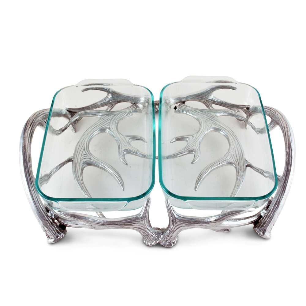 Antler Pyrex Holder Double (2 Qt) by Arthur Court Designs Additional Image -3