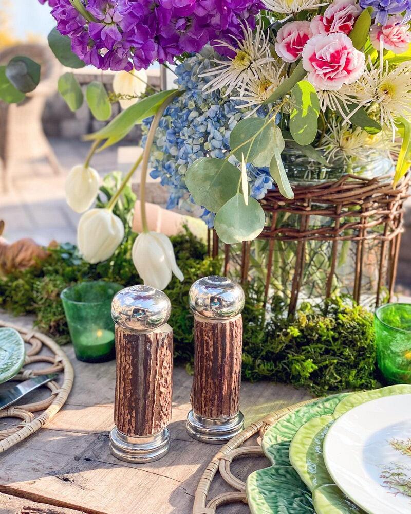 Antler with Pewter Salt & Pepper Set by Vagabond House 1