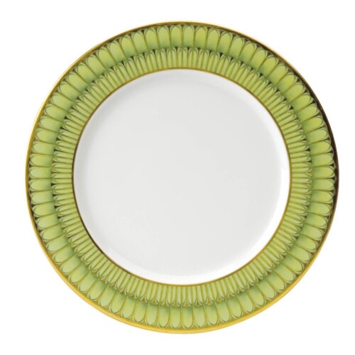 Arcades Green & Gold Dessert Plate by Philippe Deshoulieres