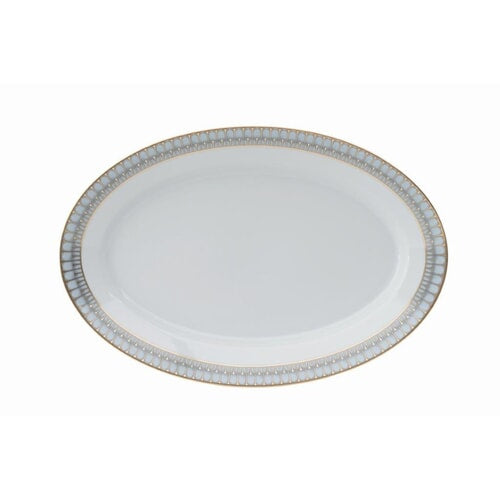 Arcades Grey & Gold Oval Platter by Philippe Deshoulieres
