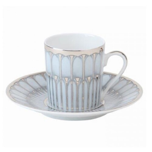 Arcades Grey & Platinum Coffee Cup by Philippe Deshoulieres