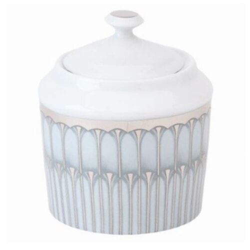 Arcades Grey & Platinum Covered Sugar Bowl by Philippe Deshoulieres