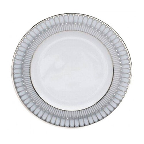 Arcades Grey & Platinum Dinner Plate by Philippe Deshoulieres