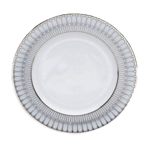 Arcades Grey & Platinum Flat Dish by Philippe Deshoulieres