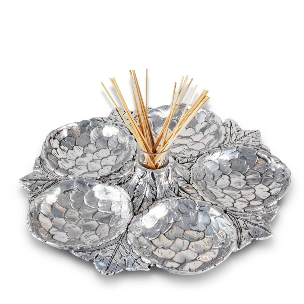 Artichoke 5 Section Snack Tray by Arthur Court Designs 4