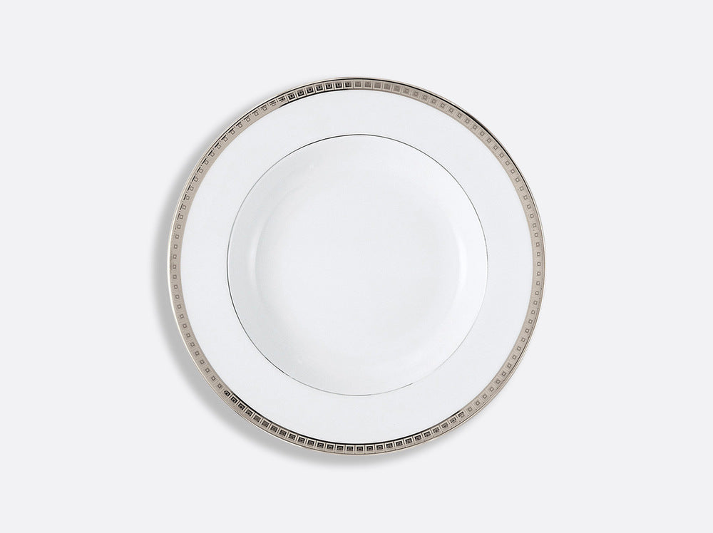 Athena Platinum Rim Soup Bowl 9" by Bernardaud