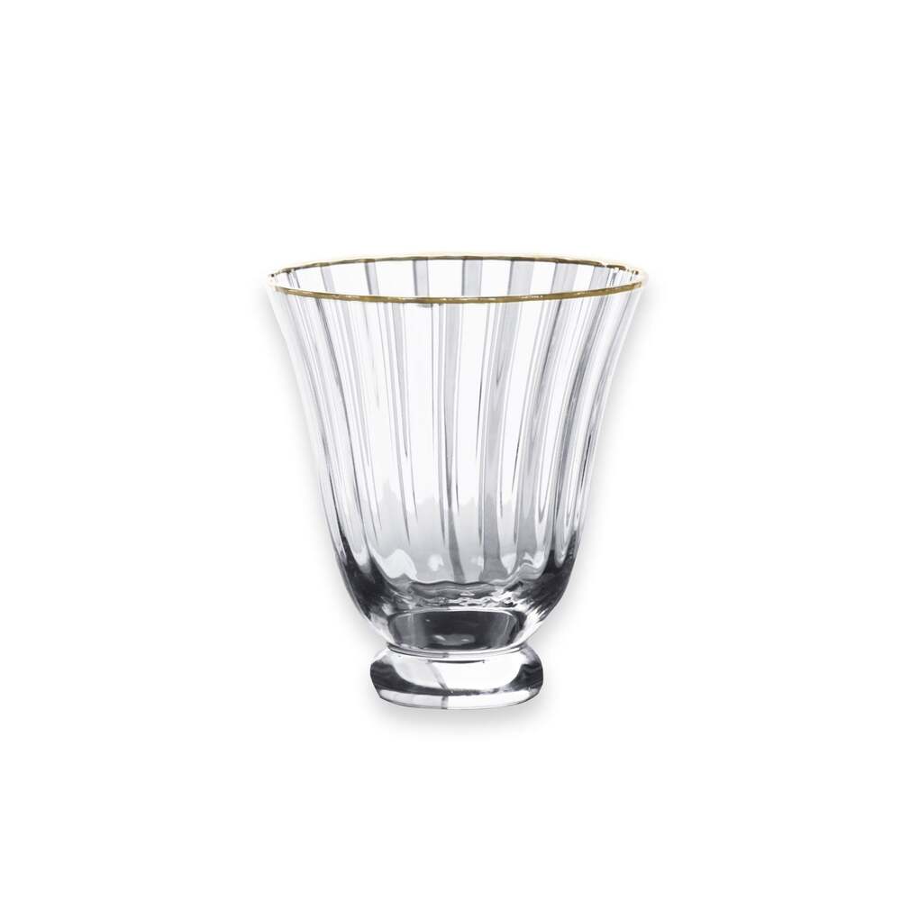 Audrey Stemless All Purpose Glass with Gold Rim Set of 4 - Clear & Gold by Beatriz Ball 2